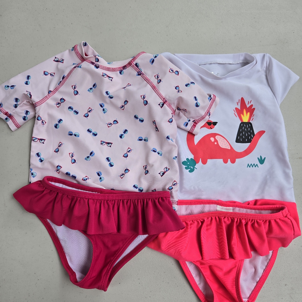 2t Girl's Swim Sets With Swim Shirts And Bottoms/ 2 Sets